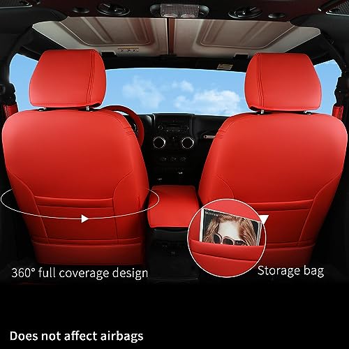 Wrangler JK Seat Covers Custom Fit for Jeep Wrangler (Red / 13-17 JK 4 Door Full Set)