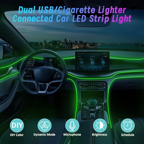 Interior Car LED Strip Lights with Wireless APP