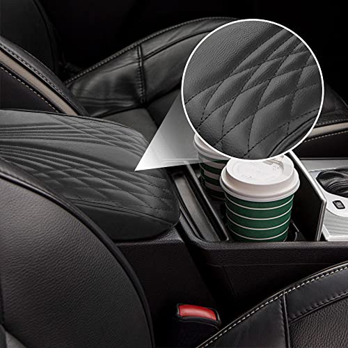 2025 Upgrade Universal Style Memory Cotton Car Armrest Box Pad (Angle Pattern / Beige)