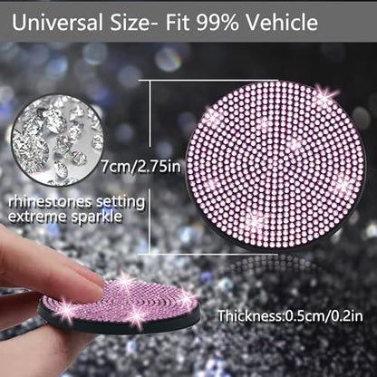 2pcs Bling Car Cup Holder Coaster (Pink / 2pcs)