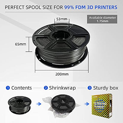 PLA Filament 1.75mm Galaxy Matte Black (Galaxy Matte Black)