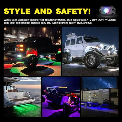 RGB LED Rock Lights Kit (4 Pods / RGB 3LED)
