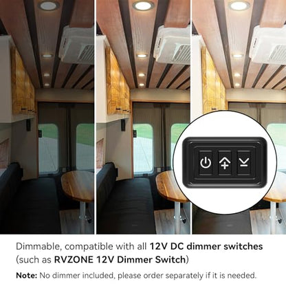 12V Recessed LED Puck Lights (Cool White, Black)