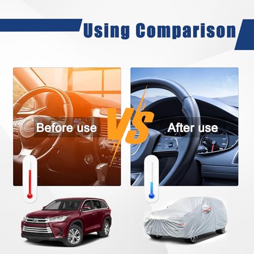 6 Layers SUV Car Cover Custom Fit for Toyota Highlander (LM-Silver / 89. Custom Fit Toyota Highlander)