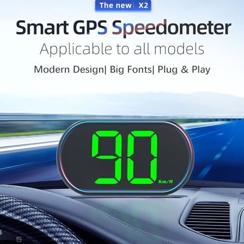 New Speedometer HUD GPS Digital Speed Meter MPH Car Head Up Display Suitable for All Cars (X2)