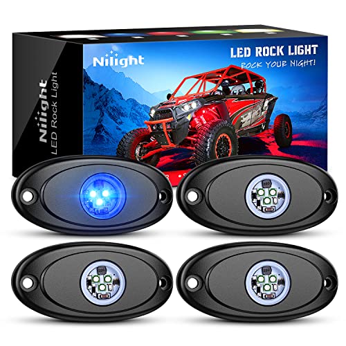4PCS Blue LED Rock Lights Underglow Wheel Well Pods (Blue / 4Pcs Pods)