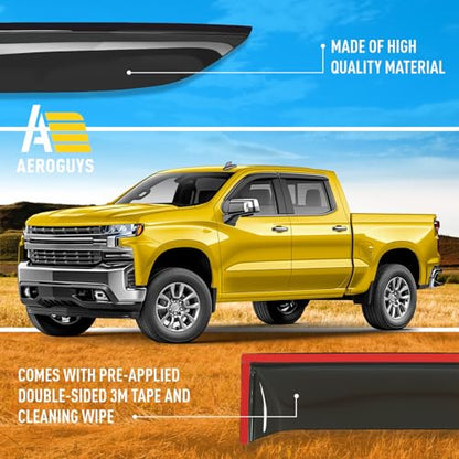 Extra Durable Window Deflectors Tape (For Chevy Silverado 19-26 1500/2500/3500)
