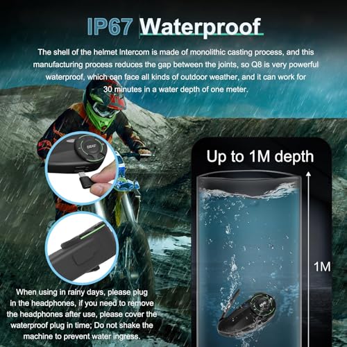 Q8 Motorcycle Helmet Bluetooth Headset (black 2)