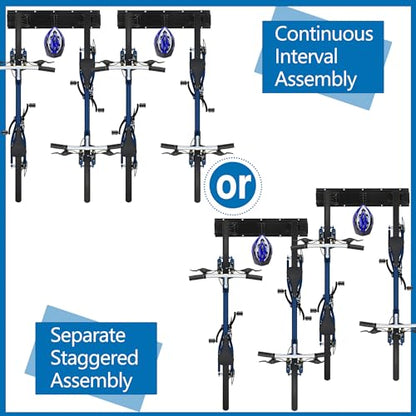 40.24in Vertical Wall Bike Rack Holds 4 Bikes 3 Helmet Hooks (4 Bikes - 20 inch - 2 Panels)