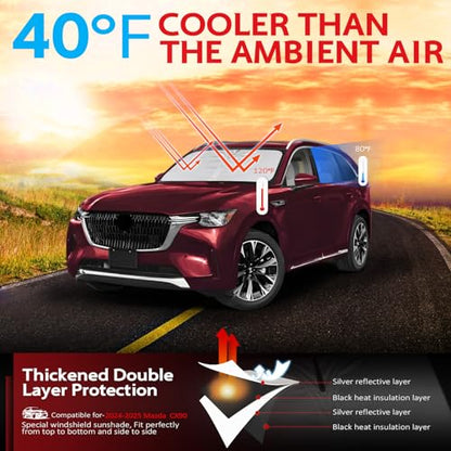 Windshield Sun Shade for 2024 (for 2024-2026 Mazda CX90 CX-90)