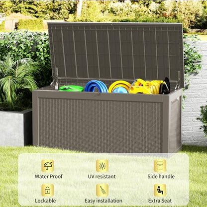 320 Gallon Resin Outdoor Storage Box (Gray / 320 gallons)