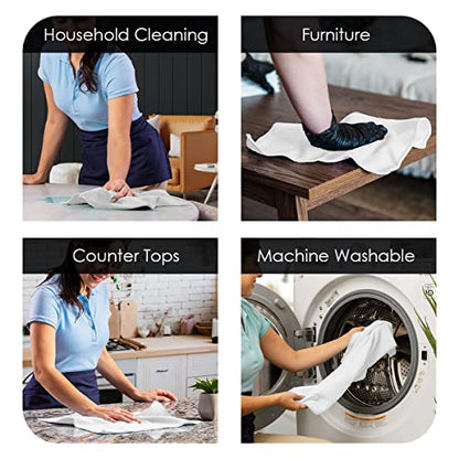 Microfiber Cleaning Cloths (Pack of 36 - 16x16 Inches / White)