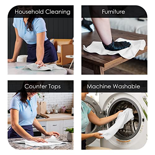 Microfiber Cleaning Cloths (Pack of 100 - 12x12 Inches / White)