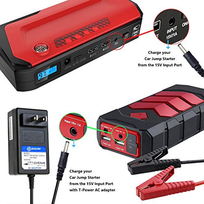 15V Charger for Car Jump Starter 450A 500A 600A 800A 1000A Peak Car Jump Starter Portable Auto Battery Booster fits