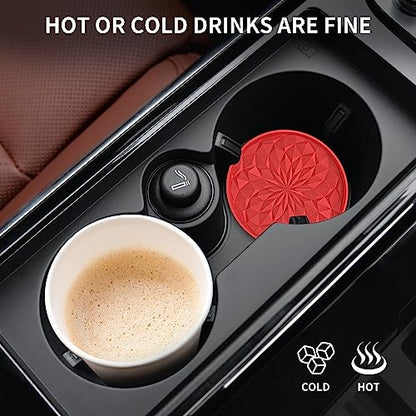 Car Coasters for Cup Holders [4 Pack] (4 Pack-red)
