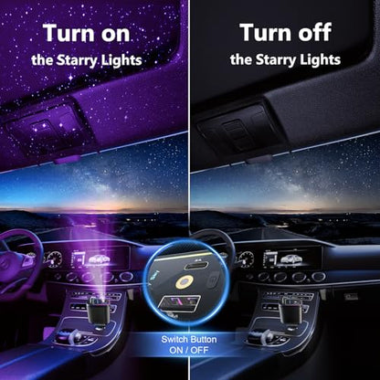 Starlight Retractable Car Charger with Dual Type C Cables (Deep Black / Dual Type C)
