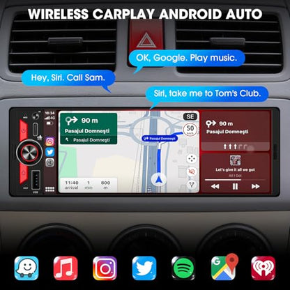 Single Din CarPlay Stereo Receiver (6.5 Inch Car Stereo)