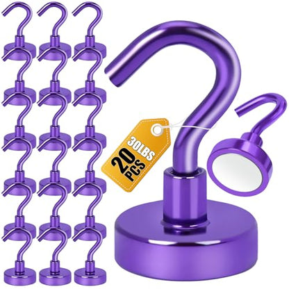 Magnetic Hooks 20pcs 30lbs Cruise Essentials 2026 Magnet Hook Purple (Purple / 0.63in)
