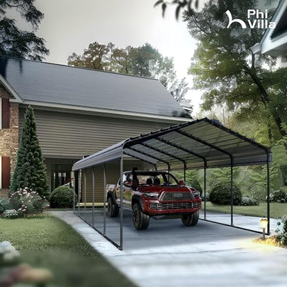 12x25ft Carport (Gray / 12x25ft)