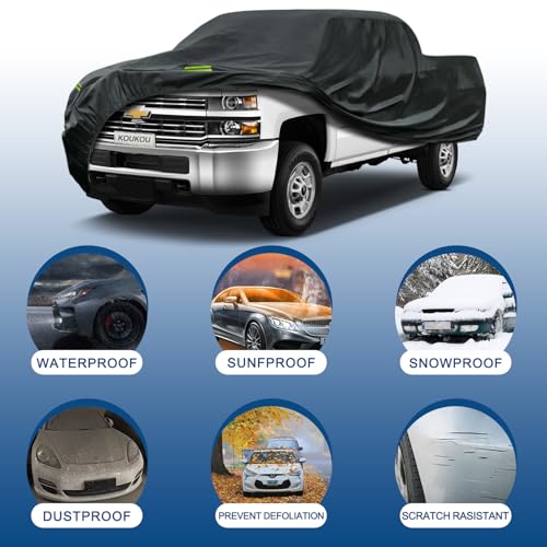 Waterproof Truck Cover All Weather (Truck XXXL up to 262", Max Cab Length 158" / black)