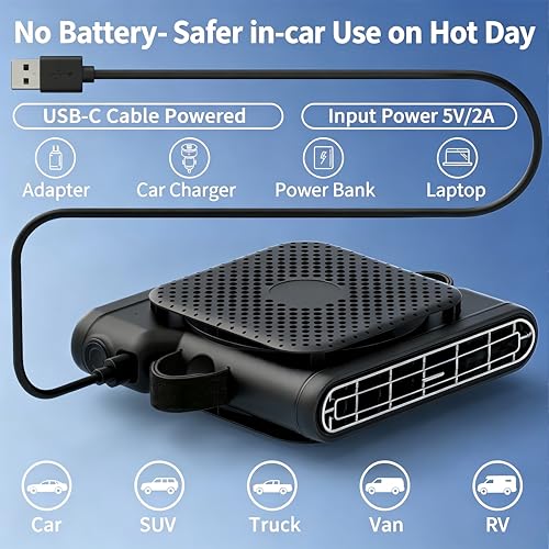 Car Fan with Dual Air Outlets