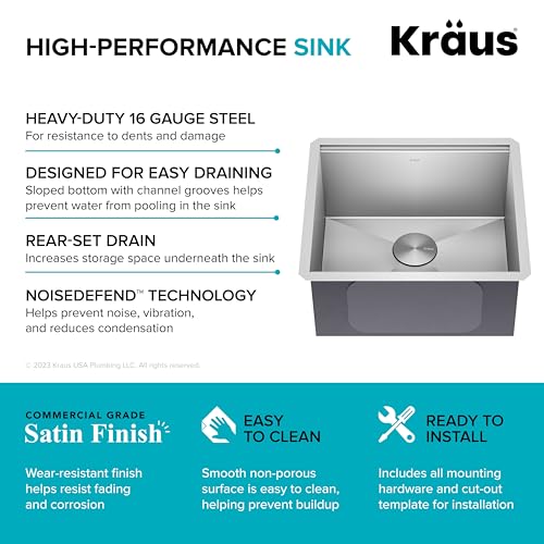 Stainless Steel 21 in Undermount Kitchen Sink KWU111 (Stainless Steel / 21 inch / Sink)