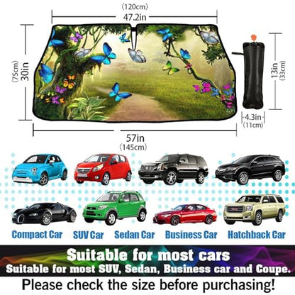 Fairy Butterfly Car Windshield Sun Shade Umbrella Style Sunshade (57'' X 30'' / style-AB9)