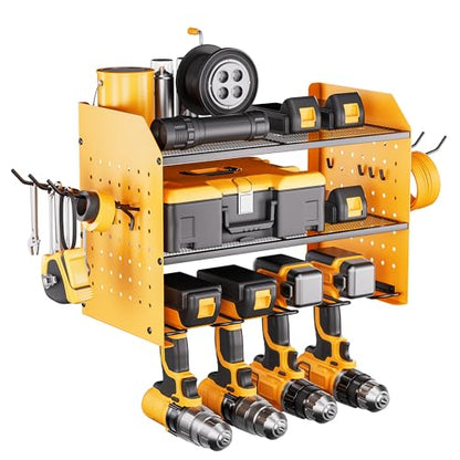 Power Tool Organizer Wall Mount (3-Layer without Charging Station / Yellow)