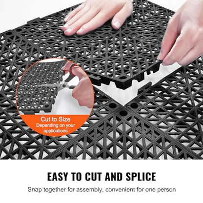 Interlocking Tile 50PCS Black (Black / 12"L x 12"W x 0.6"Th)