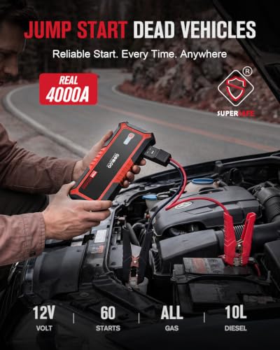 GP4000 SuperSafe 4000A Jump Starter (red)