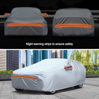 6 Layer Full Car Cover is All (Orange reflective strip / 15/ S-XXL For SUVs-Length ( 205"-216" ))