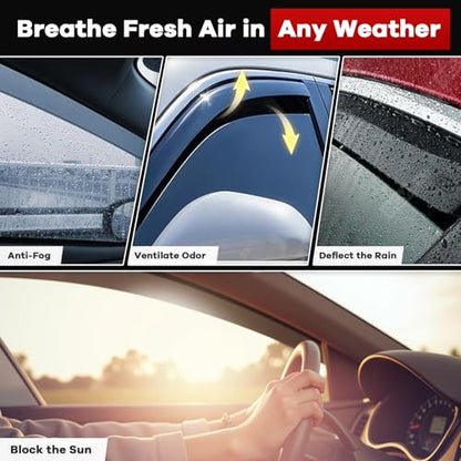 in Channel Window Rain Guards for Toyota Tundra Crew Max 2007 (For 2007-2021 Tundra Crew Max)