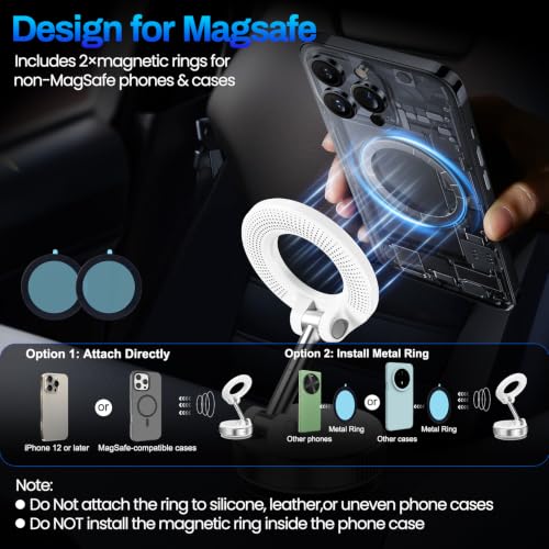 Magnetic Phone Holder for Car (White)
