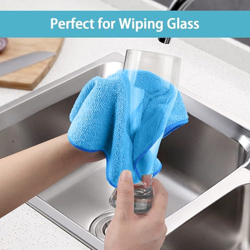 100PK Microfiber Cleaning Cloth (Blue)