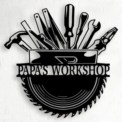 Personalized Papa's Workshop Metal Sign (Design 10)