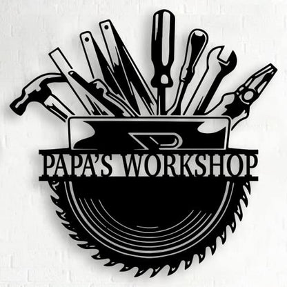Personalized Papa's Workshop Metal Sign (Design 10)