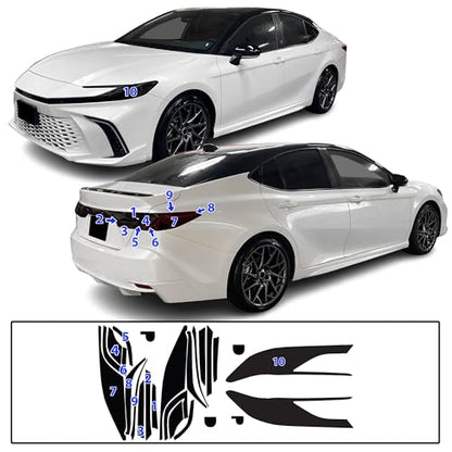 Full Headlight Taillight Tint Kit Compatible with Toyota Camry 2025 (Full Kit / Dark Smoke)