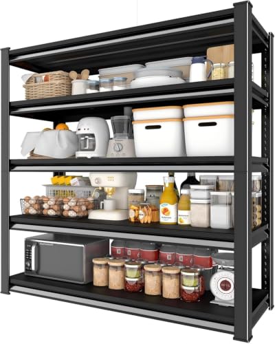 Metal Storage Garage Shelving (5T-BK-48"Wx24"D)
