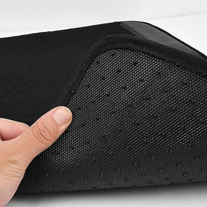 Waterproof Universal Faux Leather 3Row Car Floor Mats (Black and Black)