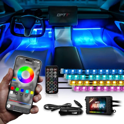 Aura Pro Multicolor Interior Car Lights with App & Remote (4pc Single Row / RGB)