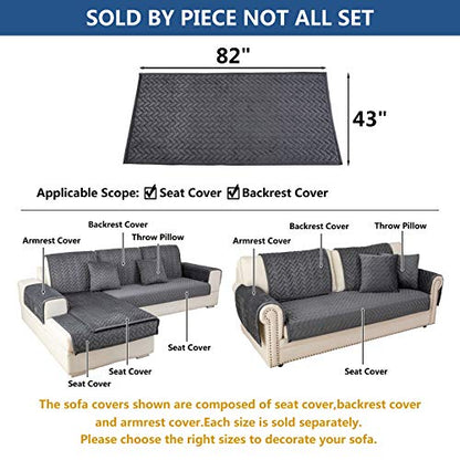 Couch Cover Sectional Couch Covers (43''x82''/Rectangular / Dark Gray)