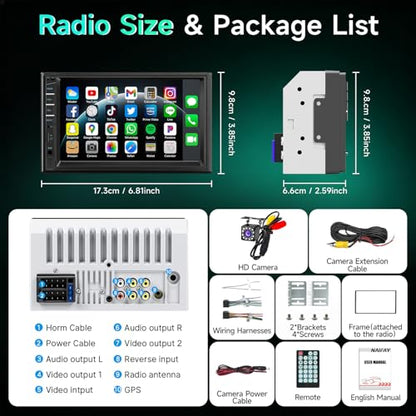 Car Stereo Double Din Radio with Bluetooth Car Audio Receivers (Car MP5 Player(No CarPlay))