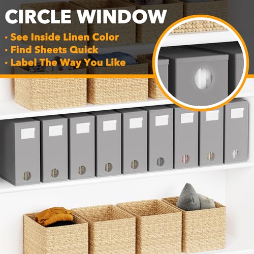 9 Pack Bed Sheet Organizers and Storage (9 pcs / Gray)