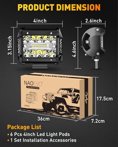 4 Inch LED Pod Lights (6 Pcs)