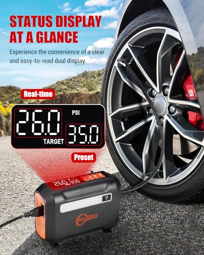 R8 Tire Inflator Portable Air Compressor (Orange)