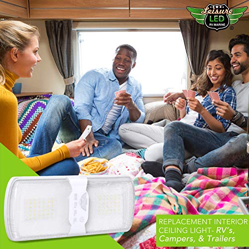 5 Pack RV LED Ceiling Double Dome Light Fixture with Built in Dimmer Interior Lighting for Car