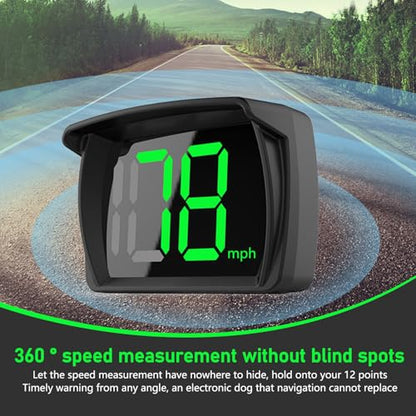 1 PC Speedometer HUD for Cars Trucks Motorcycles USB Plug & Play Digital MPH Speed Meter Head Up Display with Shading Plate Car Charger Adapter (Black)