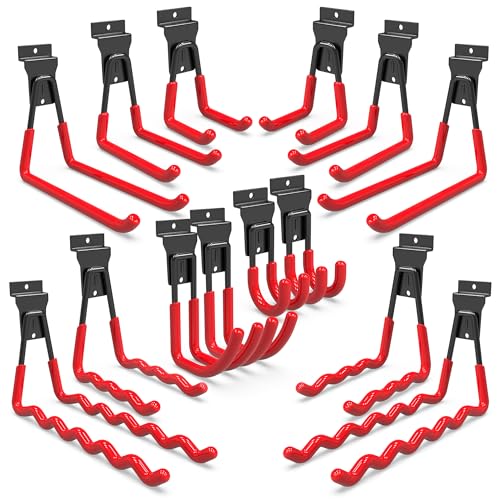 Slatwall Hooks 14 Pack Heavy Duty Multi Sizes (Red / 14)