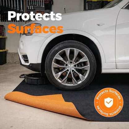 Heavy Duty Oil Spill Mat (Black / 64"L x 32"W x 0.3"Th (Rectangular))