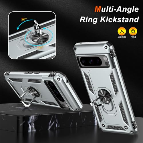 for Google Pixel 8 Pro Case with Screen Protector (Silver / Google Pixel 8 Pro)